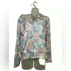 Sundry New NWT Pastel Pink Camo Zip Up Sweatshirt Size XL